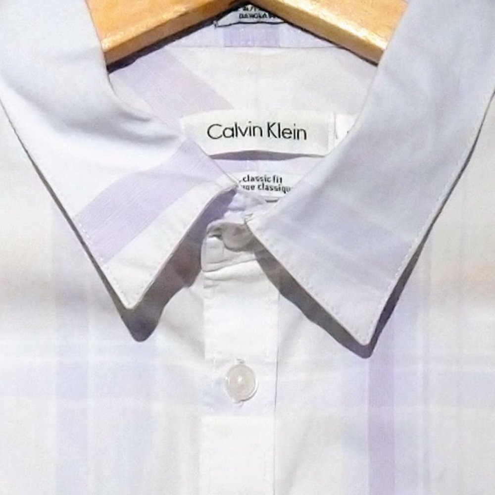 Calvin Klein blue purple pattern shirt